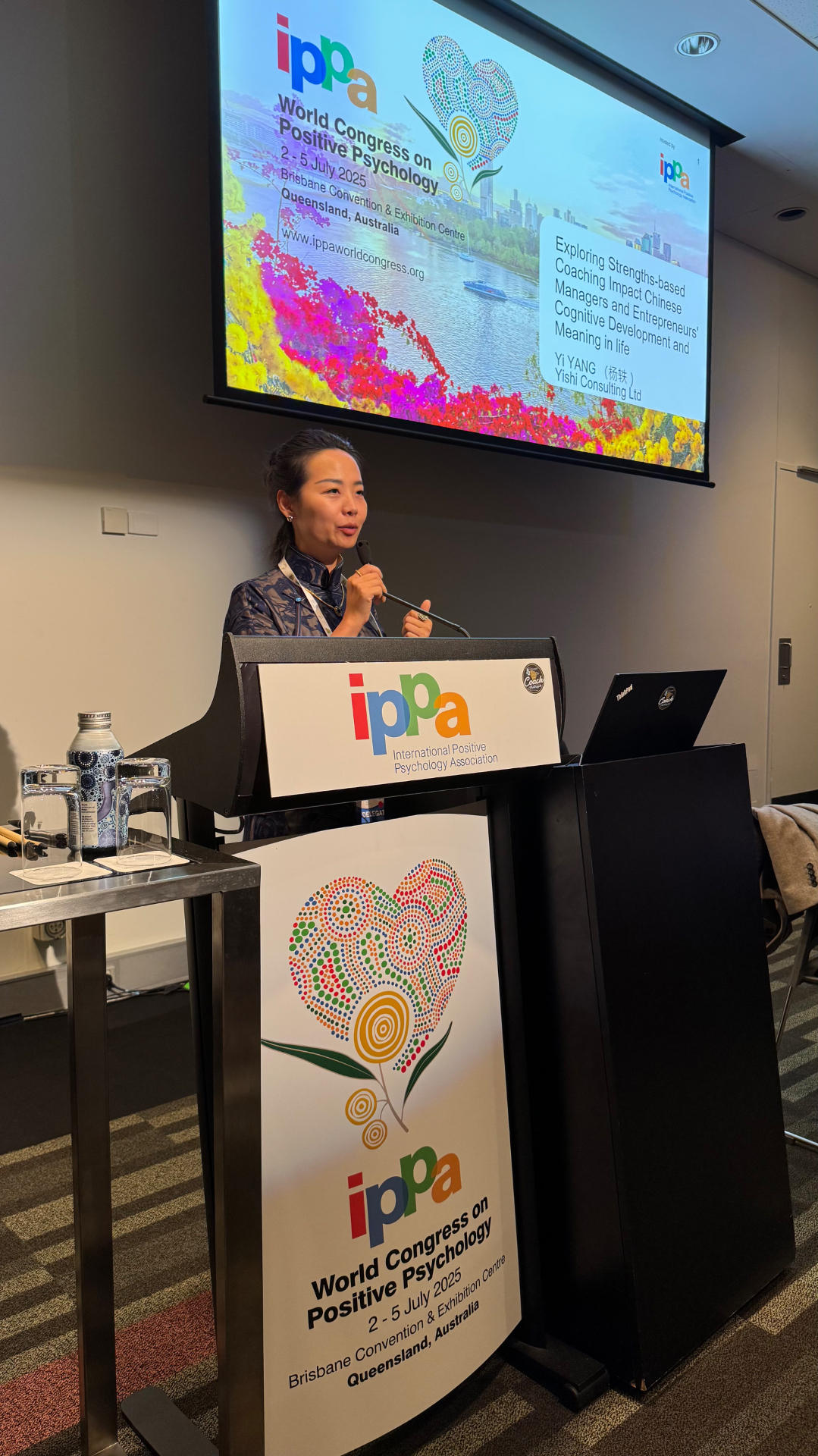 Yi Yang presenting at the IPPA World Congress on Positive Psychology, Brisbane 2025